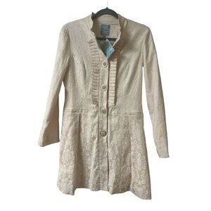 T. Bleu artsy boho jacket iridescent polka dot pattern sz Medium NWT